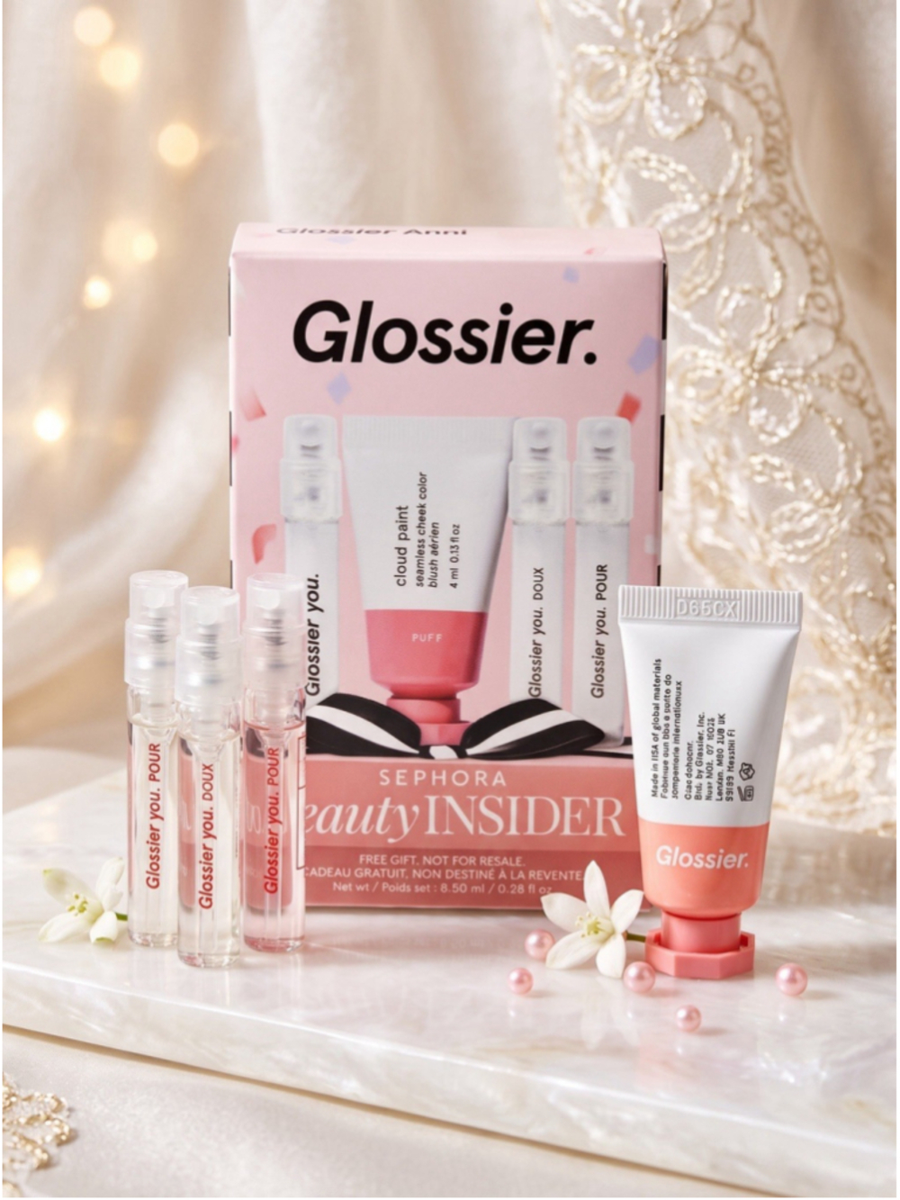Glossier Beauty Insider Set Cloud Paint Puff + You Minis NEW